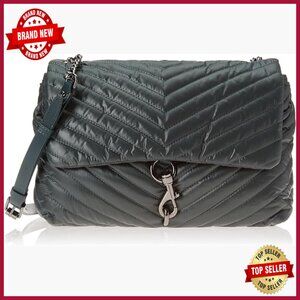 Jumbo Nylon Flap Shoulder Bag Satchel Magnetic Closure